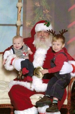 Evan and Levi visit Santa at Sprint  Moms work