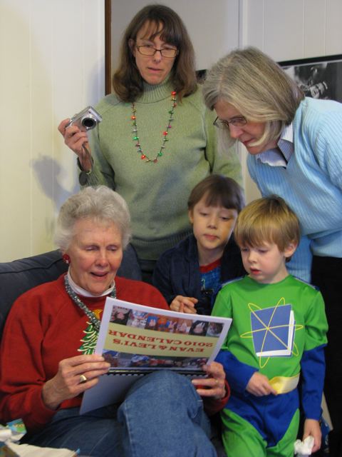 front, l to r: Shirley, Evan, Levi; back, l to r: Becky and Malene