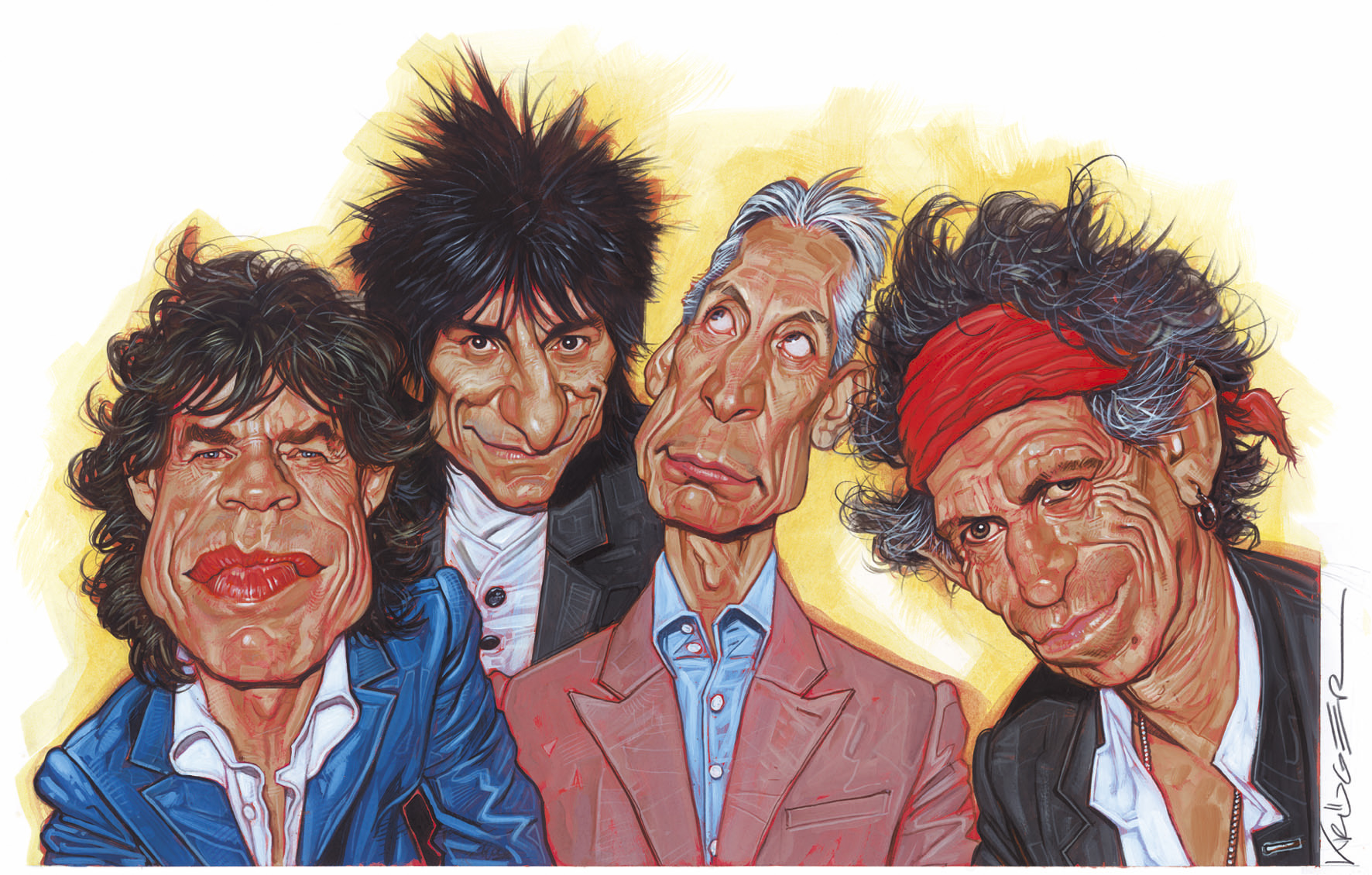 left to right: Mick Jagger, Ron Wood, Charlie Watts, Keith Richards