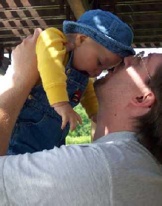 May 21, 2003. Dad plays with me at Powell Gardens.