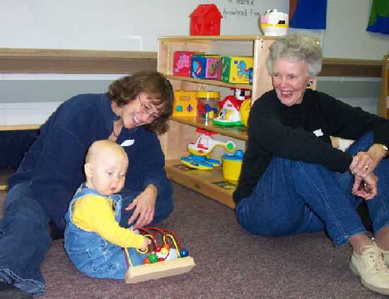 May 20, 2003. With Mom and Grandma Shirley at the Parents As Teachers Play Center on the last day it was open until next fall.