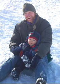 sledding with Uncle Chris