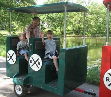 riding the train at Turkey Creek Festival at Antioch Park