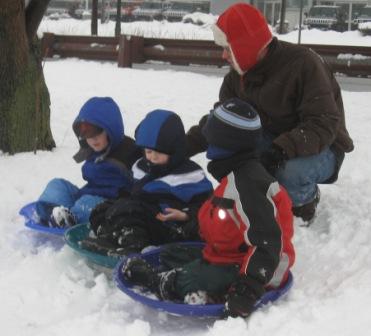 Asa, Levi, and Evan with James  Feb. 2010